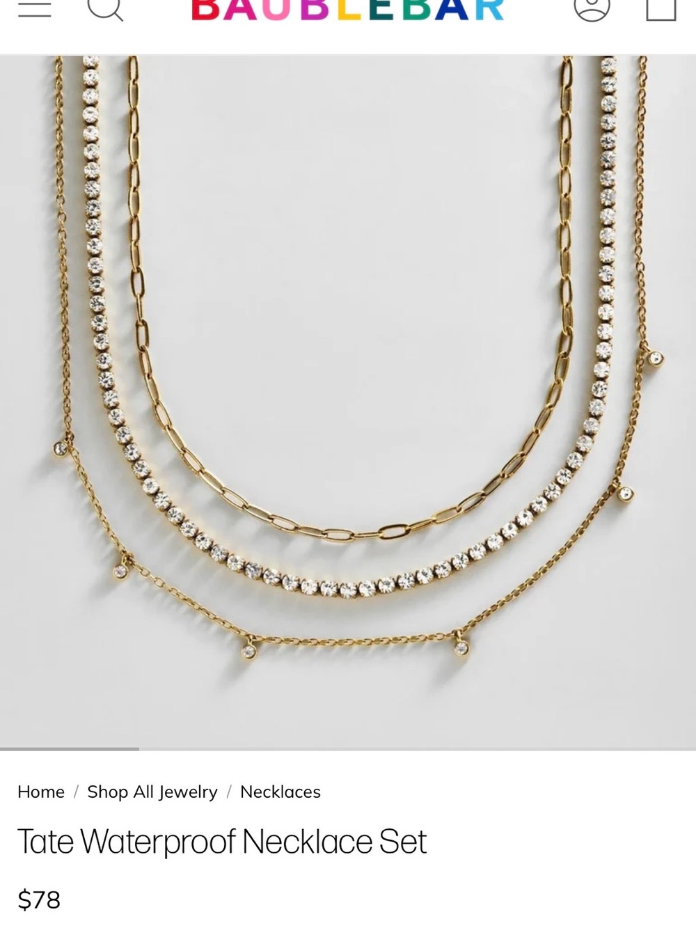 BaubleBar Layered Necklace Set